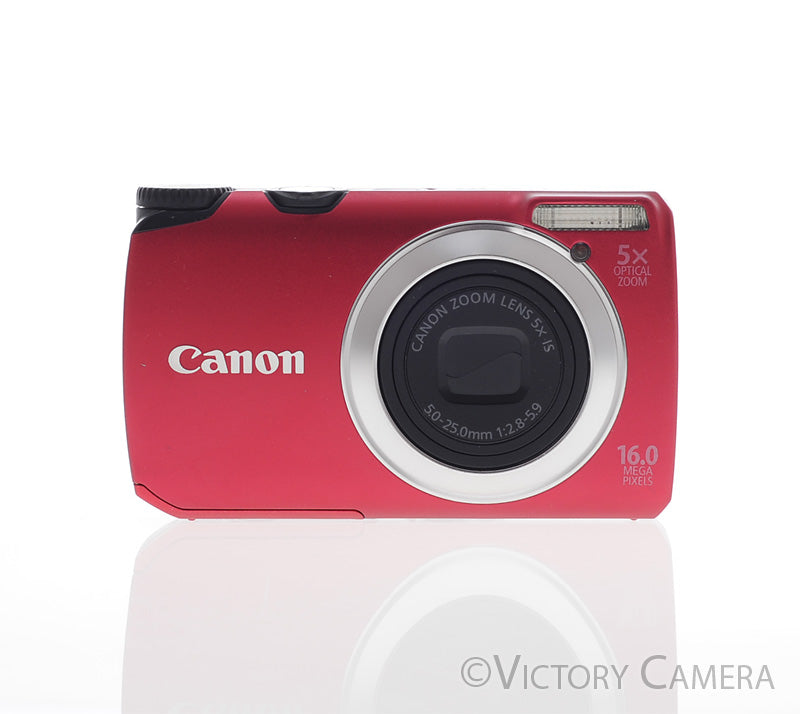 Canon PowerShot A3300 IS Red 16MP Digital Point & Shoot Camera [MINT-] - Victory Camera