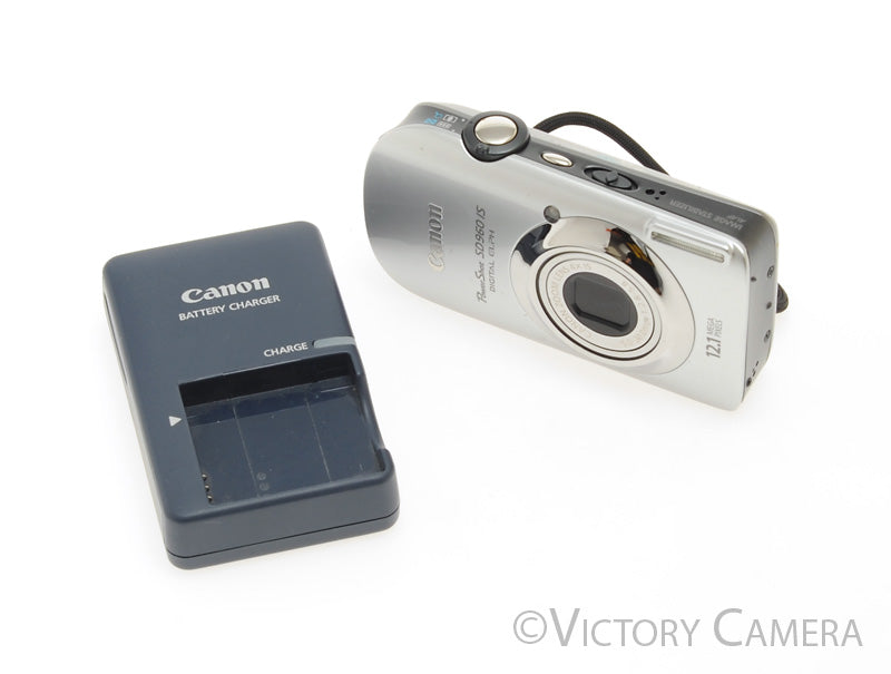 Canon PowerShot SD960 IS 12.1MP Silver Digital Point &amp; Shoot Camera [EXC+]