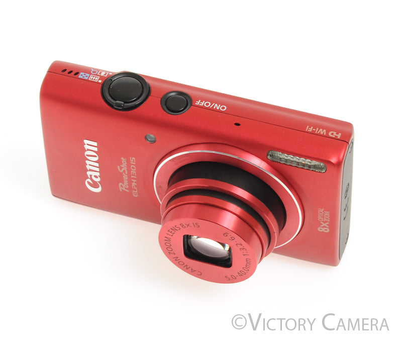 Canon PowerShot ELPH 130 IS Red 16MP Digital Point &amp; Shoot Camera [EXC-] - Victory Camera