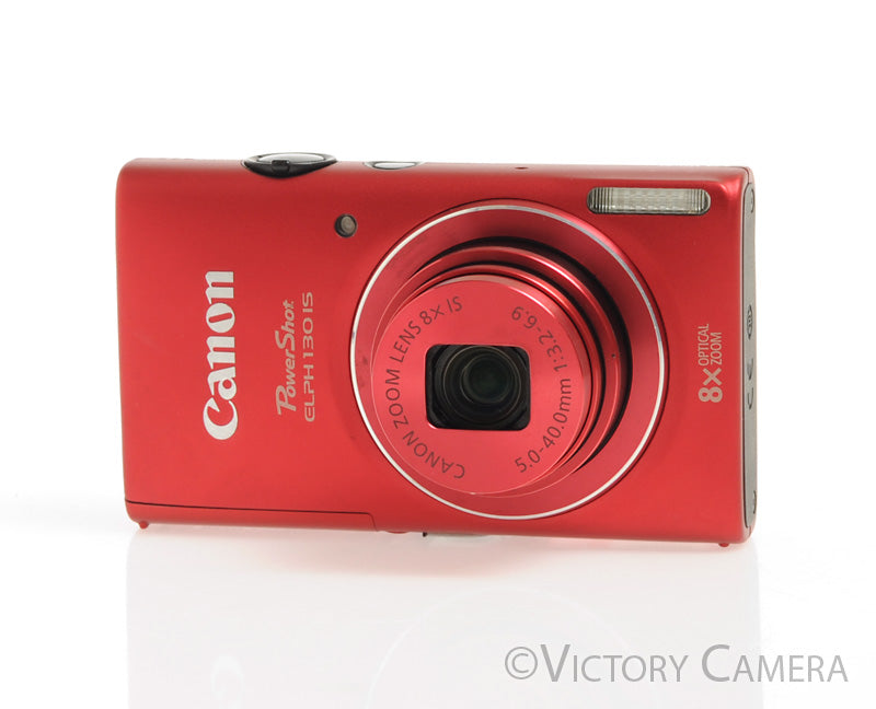 Canon PowerShot ELPH 130 IS Red 16MP Digital Point &amp; Shoot Camera [EXC-] - Victory Camera