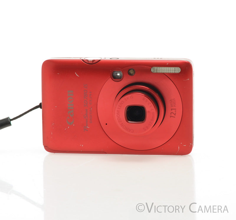 Canon PowerShot SD780 IS Digital ELPH Red 12.1MP Point & Shoot Camera [EXC-] - Victory Camera