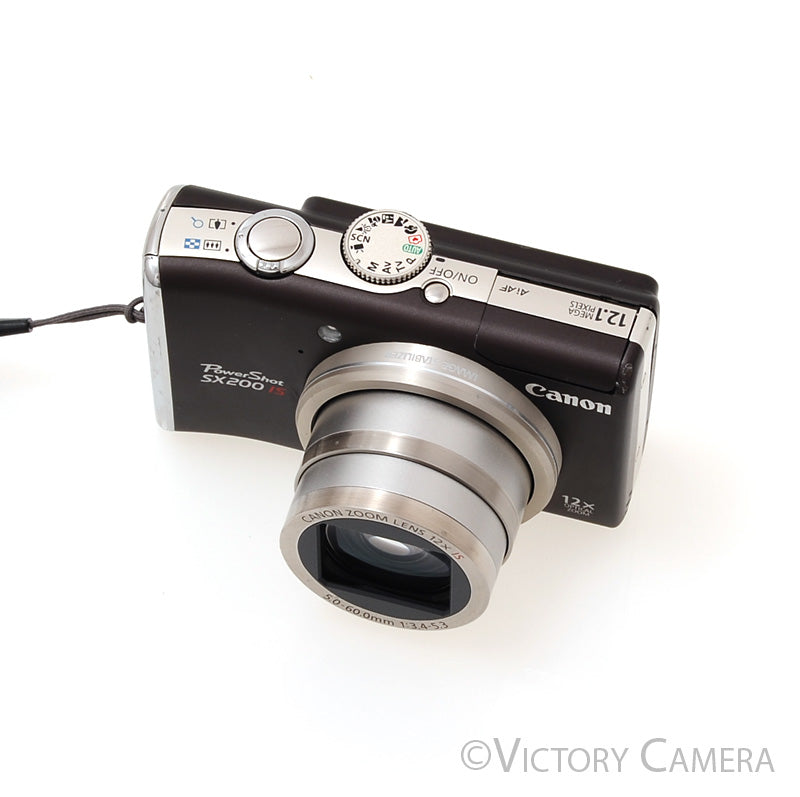 Canon PowerShot SX200 IS 12.1MP Brown Digital Point & Shoot Camera [GOOD] - Victory Camera