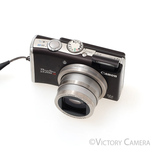 Canon PowerShot SX200 IS 12.1MP Brown Digital Point & Shoot Camera [EXC] - Victory Camera