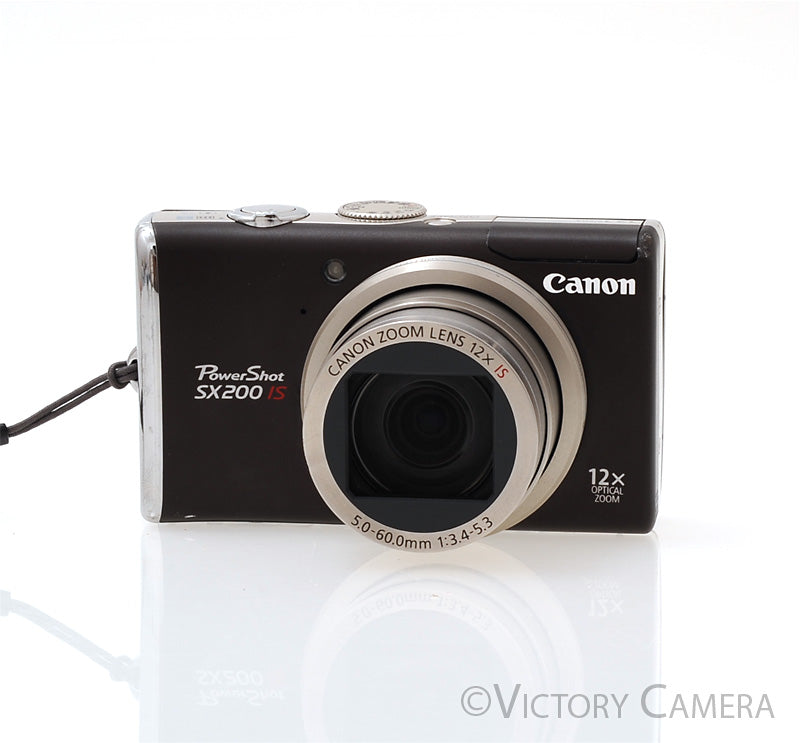 Canon PowerShot SX200 IS 12.1MP Brown Digital Point & Shoot Camera [GOOD] - Victory Camera
