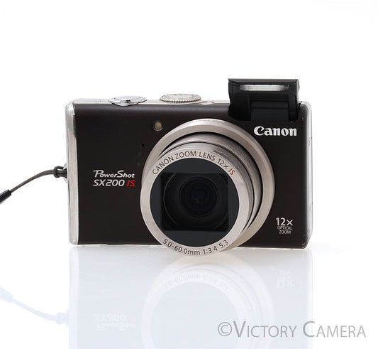 Canon PowerShot SX200 IS 12.1MP Brown Digital Point & Shoot Camera [EXC] - Victory Camera