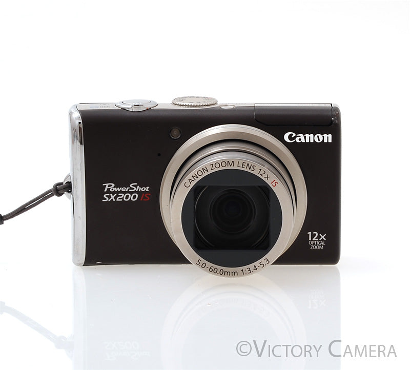 Canon PowerShot SX200 IS 12.1MP Brown Digital Point & Shoot Camera [GOOD] - Victory Camera