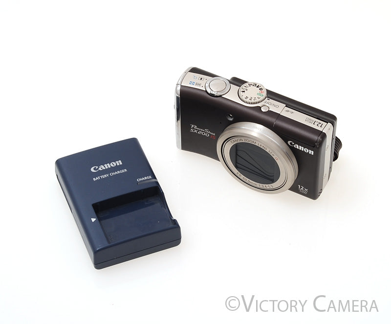 Canon PowerShot SX200 IS 12.1MP Brown Digital Point & Shoot Camera [GOOD] - Victory Camera