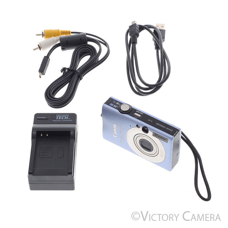 Canon PowerShot SD1100 IS Digital ELPH 8MP Blue Point & Shoot Camera [EXC-] - Victory Camera