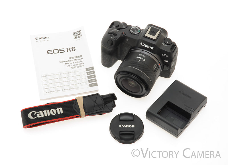 Canon EOS R8 24.2MP Mirrorless Camera w/ 24-50mm Zoom Lens [MINT-] - Victory Camera