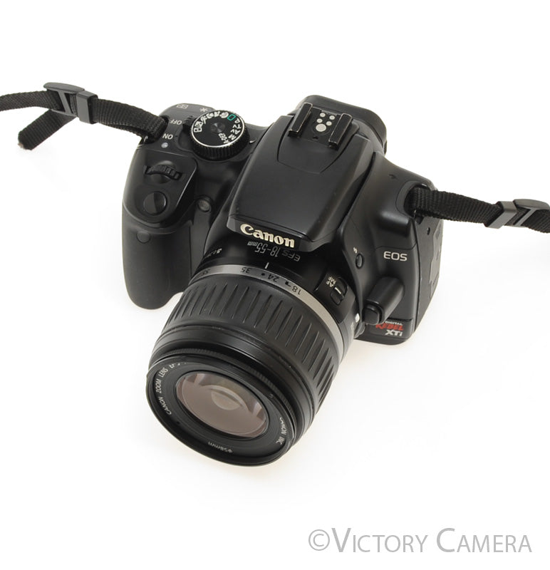 Canon EOS Rebel XTi 10.1MP DSLR Camera w/ 18-55mm F3.5-5.6 EF-S Zoom L [EXC] - Victory Camera