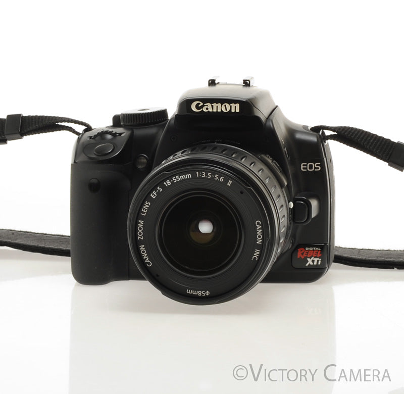 Canon EOS Rebel XTi 10.1MP DSLR Camera w/ 18-55mm F3.5-5.6 EF-S Zoom L [EXC] - Victory Camera