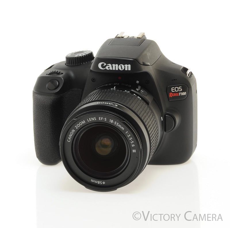 Canon EOS Rebel T100 18MP Digital SLR Camera w/ 18-55mm Zoom Lens [EXC+] - Victory Camera