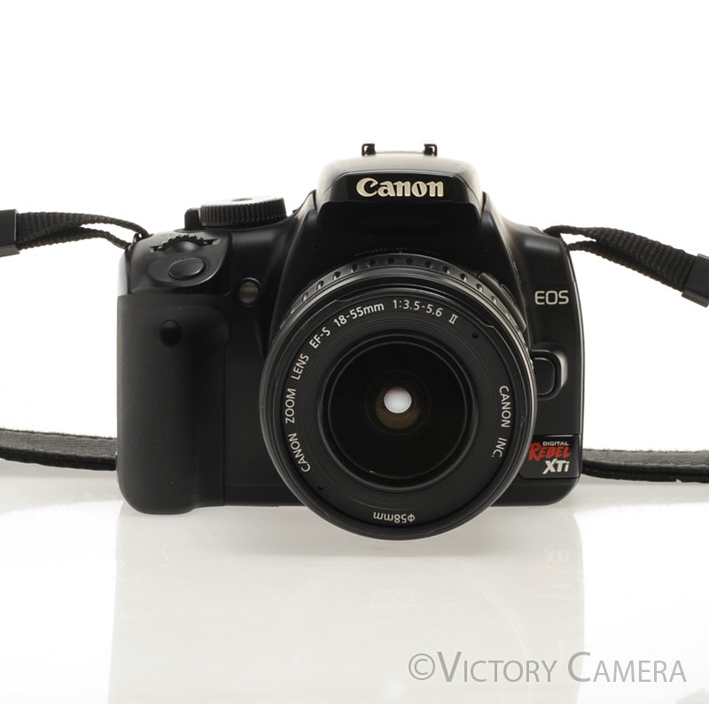 Canon EOS Rebel XTi 10.1MP DSLR Camera w/ 18-55mm F3.5-5.6 EF-S Zoom L [EXC] - Victory Camera