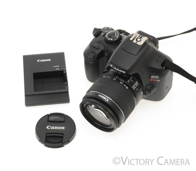 Canon Rebel T6 Digital SLR Camera Body 18mp w/ 18-55mm II Lens [MINT-] - Victory Camera