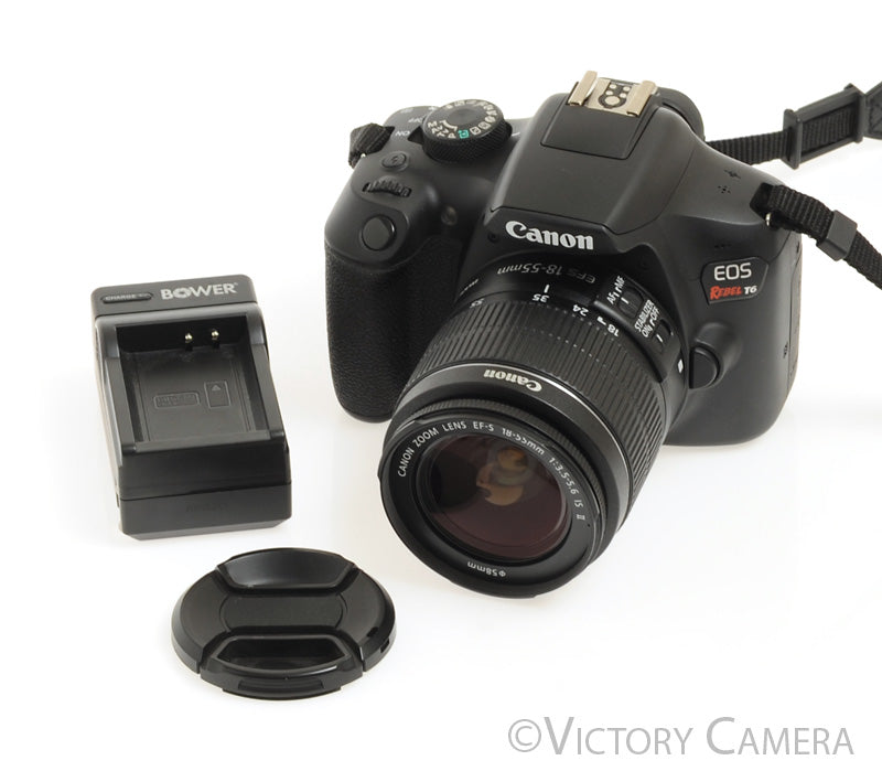 Canon Rebel T6 Digital SLR Camera Body 18mp w/ 18-55mm Lens [EXC+] - Victory Camera