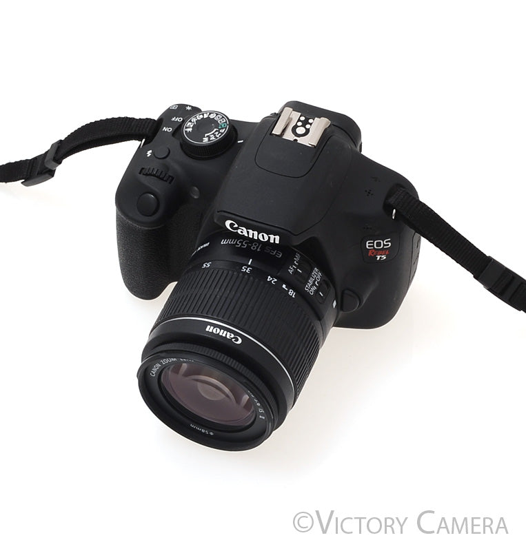 Canon Rebel T5 18MP Digital SLR Camera Body w/ 18-55mm II Zoom Lens [EXC+] - Victory Camera