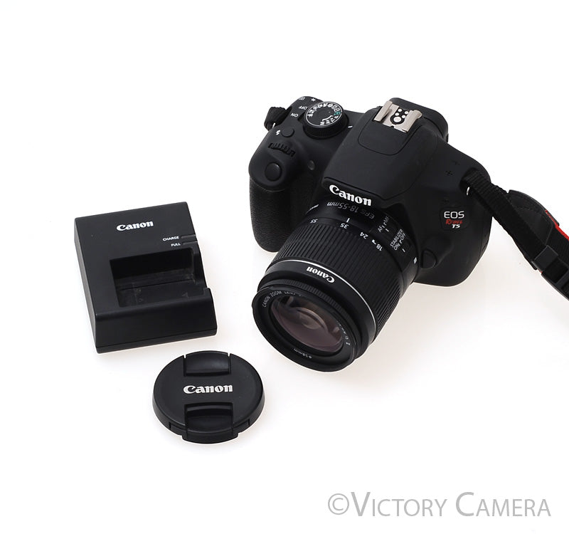 Canon Rebel T5 18MP Digital SLR Camera Body w/ 18-55mm II Zoom Lens [EXC+] - Victory Camera