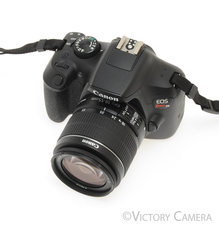 Canon Rebel T6 Digital SLR Camera Body 18mp w/ 18-55mm Lens [EXC] - Victory Camera