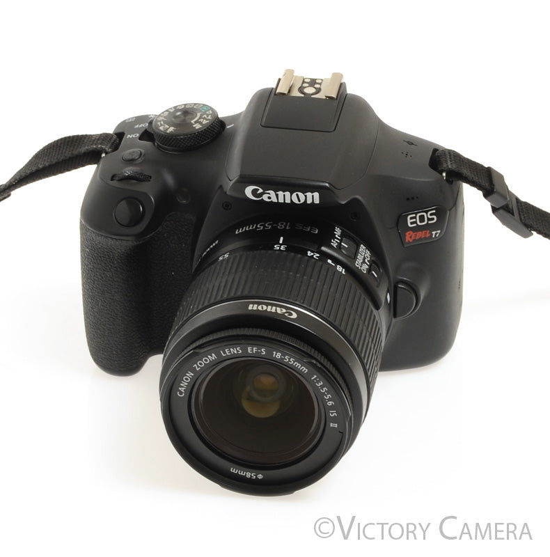 Canon EOS Rebel T7 24.1MP Digital SLR Camera w/ EF-s 18-55mm Lens w/ Case - Victory Camera