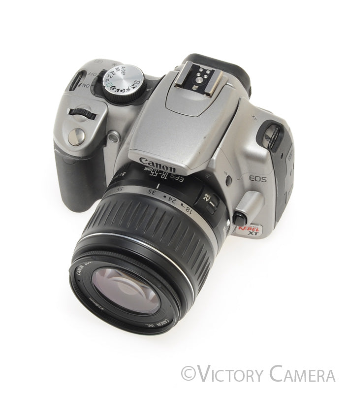 Canon EOS 350D Rebel XT Grey 8MP DSLR Camera w/ 18-55mm Zoom Lens [EXC] - Victory Camera