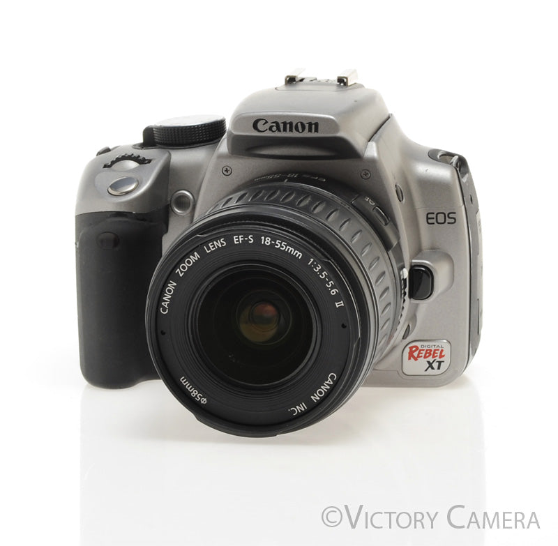 Canon EOS 350D Rebel XT Grey 8MP DSLR Camera w/ 18-55mm Zoom Lens [EXC] - Victory Camera