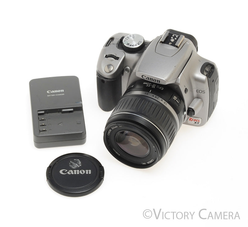 Canon EOS 350D Rebel XT Grey 8MP DSLR Camera w/ 18-55mm Zoom Lens [EXC] - Victory Camera