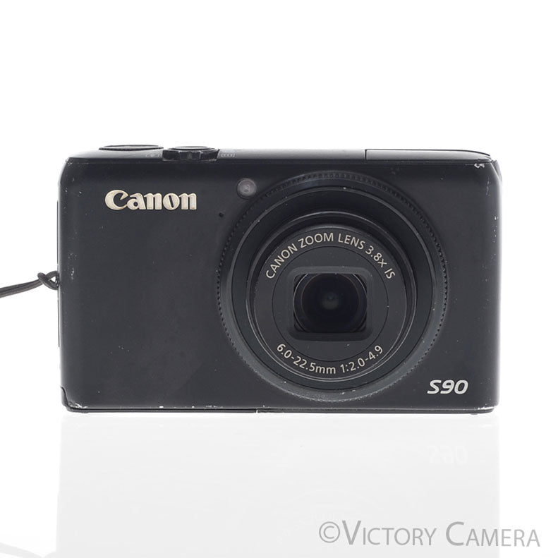 Canon PowerShot S90 10MP Black Digital Point & Shoot Camera [GOOD] image 1
