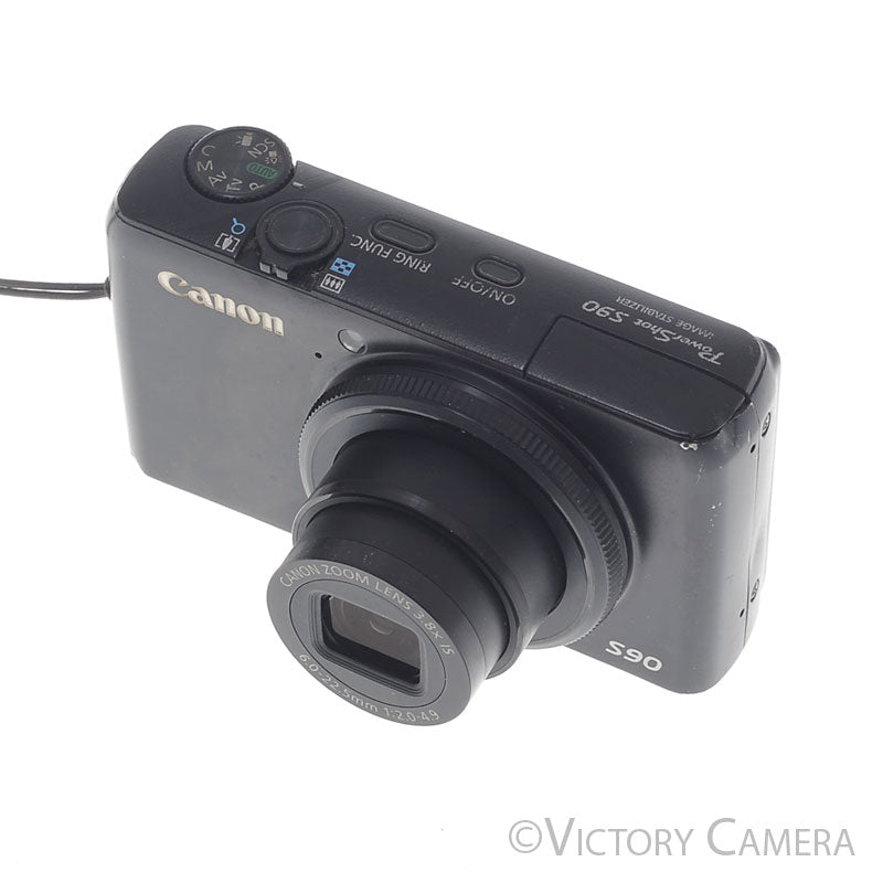 Canon PowerShot S90 10MP Black Digital Point & Shoot Camera [GOOD] image 3