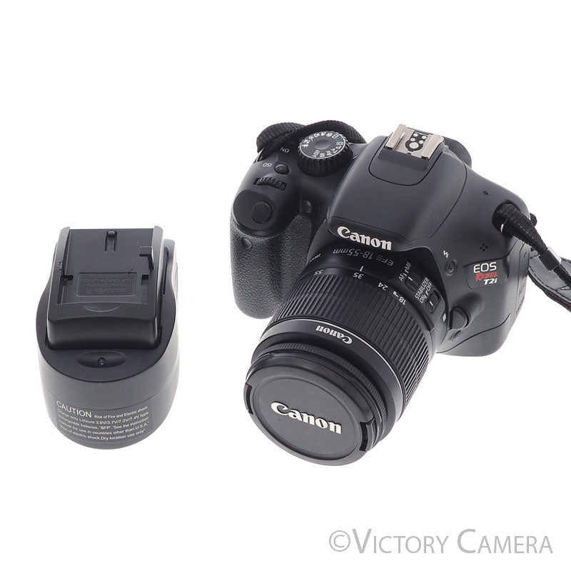 Canon EOS Rebel T2i 18MP DSLR w/ EF-S 18-55mm f3.5-5.6 Lens [EXC+] - Victory Camera