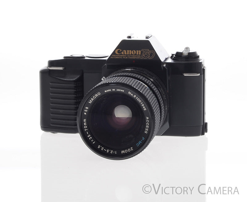 Canon T50 35mm Film SLR Camera w/ 35-70mm F3.5-4.5 Zoom Lens [EXC] - Victory Camera