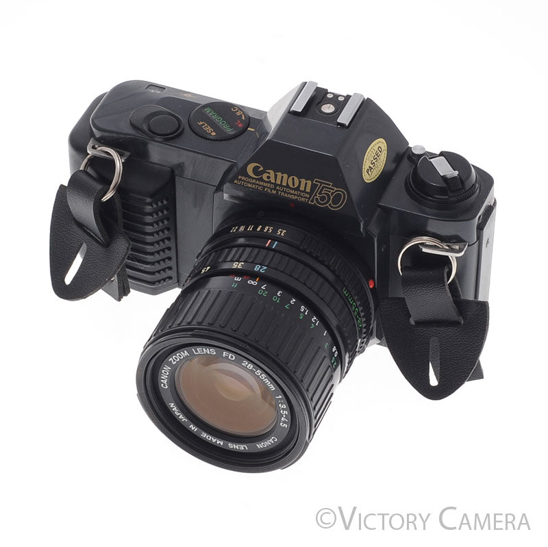 Canon T50 35mm Film SLR Camera w/ 28-55mm Zoom Lens [EXC] - Victory Camera