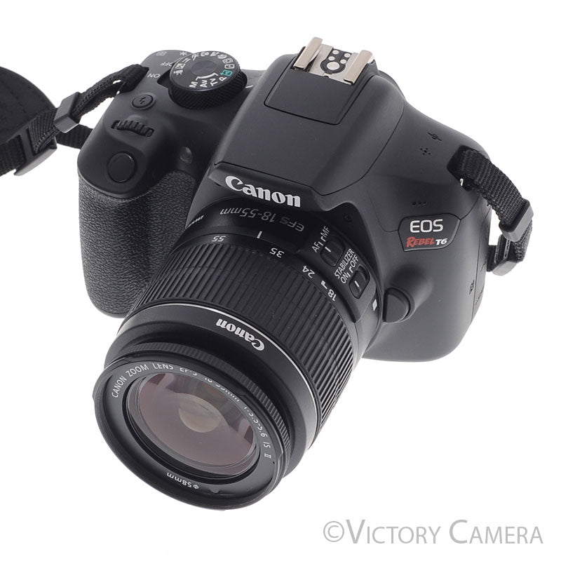 Canon EOS Rebel T6 Digital SLR Camera Body 18mp w/ 18-55mm II Lens [EXC] - Victory Camera