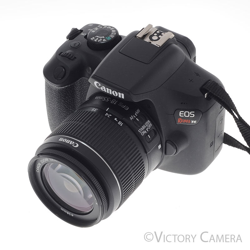 Canon EOS Rebel T6 Digital SLR Camera Body 18mp w/ 18-55mm Lens [EXC+] image 2