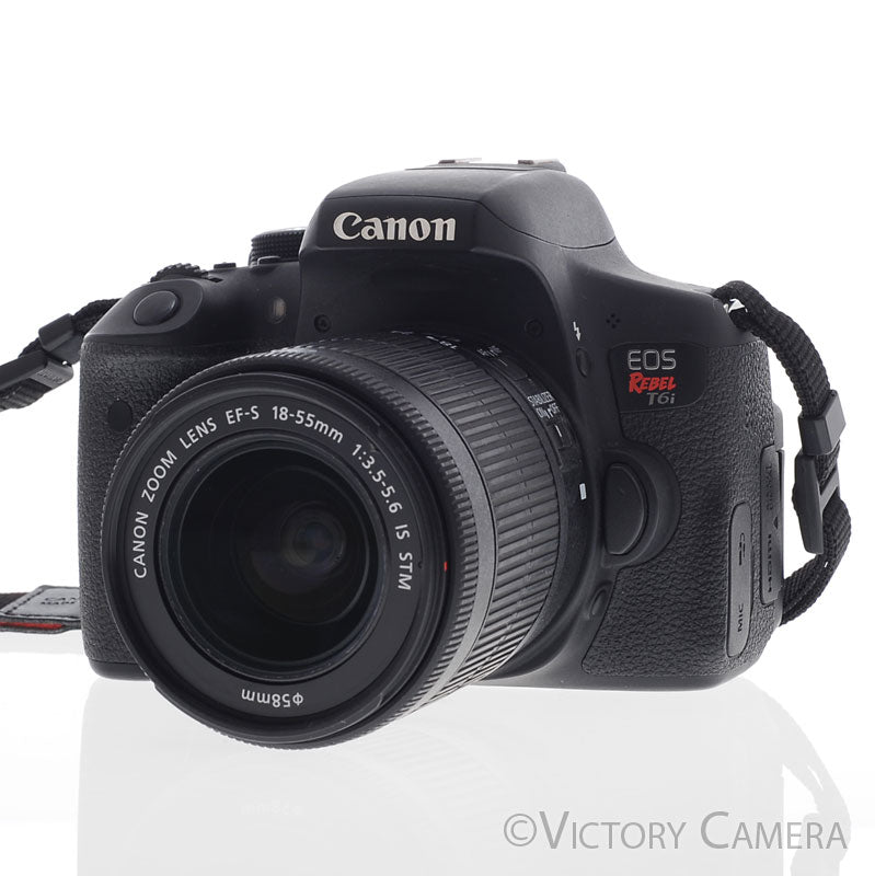 Canon Rebel T6i 24.2MP Digital SLR Camera w/ 18-55mm Zoom Lens [EXC] - Victory Camera