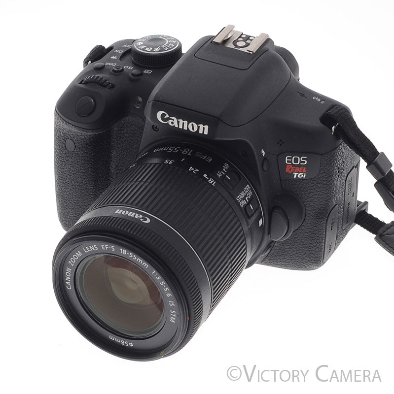 Canon Rebel T6i 24.2MP Digital SLR Camera w/ 18-55mm Zoom Lens [EXC+] - Victory Camera