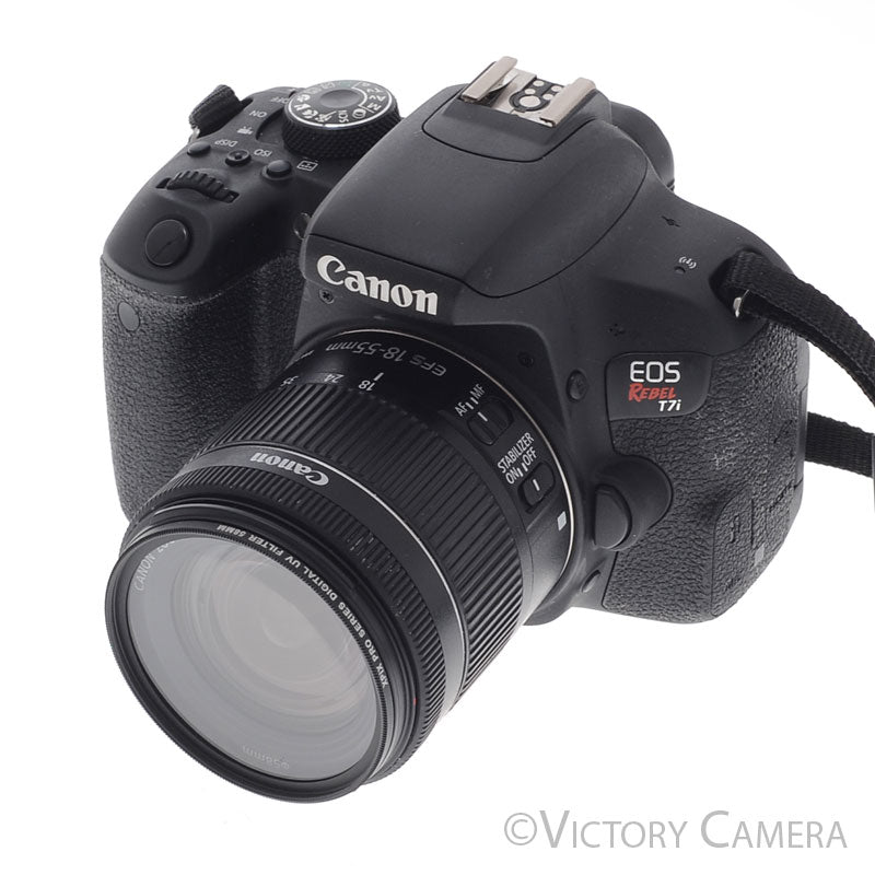 Canon EOS Rebel T7i 24.2MP Digital SLR Camera w/ 18-55mm Zoom Lens [EXC-] - Victory Camera