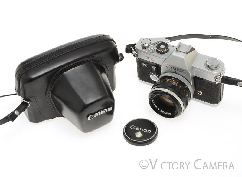 Canon TL QL Chrome 35mm SLR Camera w/ 50mm f1.8 Lens -New Seals- [EXC] - Victory Camera