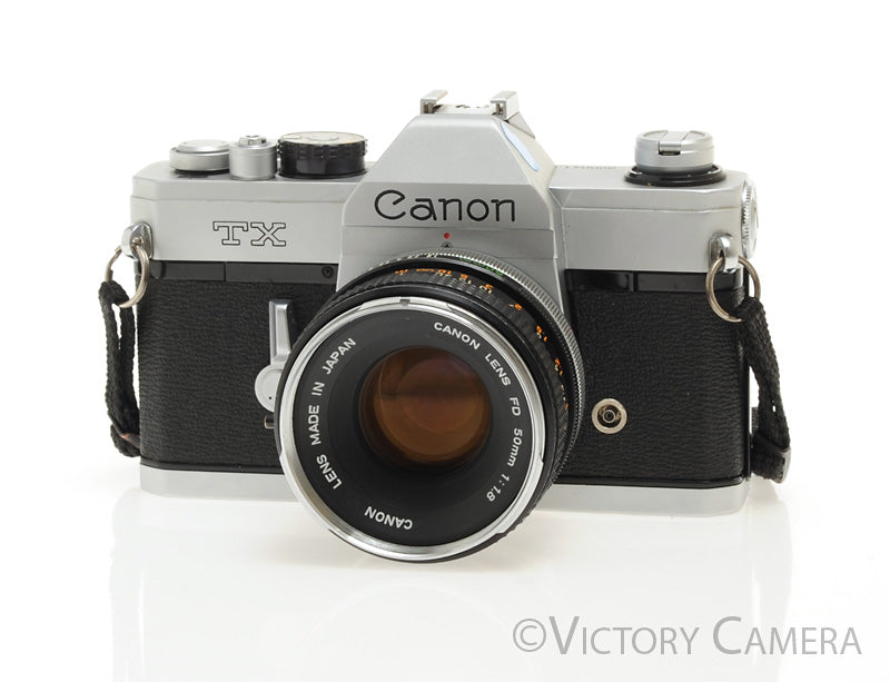 Canon TX Chrome 35mm SLR Camera w/ 50mm f1.8 Lens -New Seals- [EXC] - Victory Camera