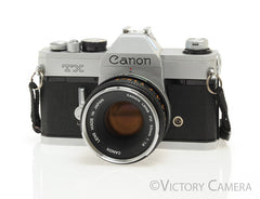 Canon TX Chrome 35mm SLR Camera w/ 50mm f1.8 Lens -New Seals- [EXC]