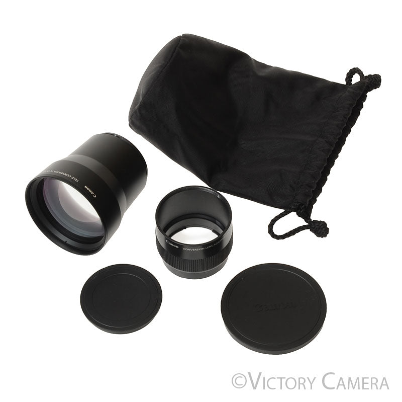 Canon TeleConverter + Lens Adapter Set TC-DC58C 2x + LA-DC58H [EXC+] - Victory Camera