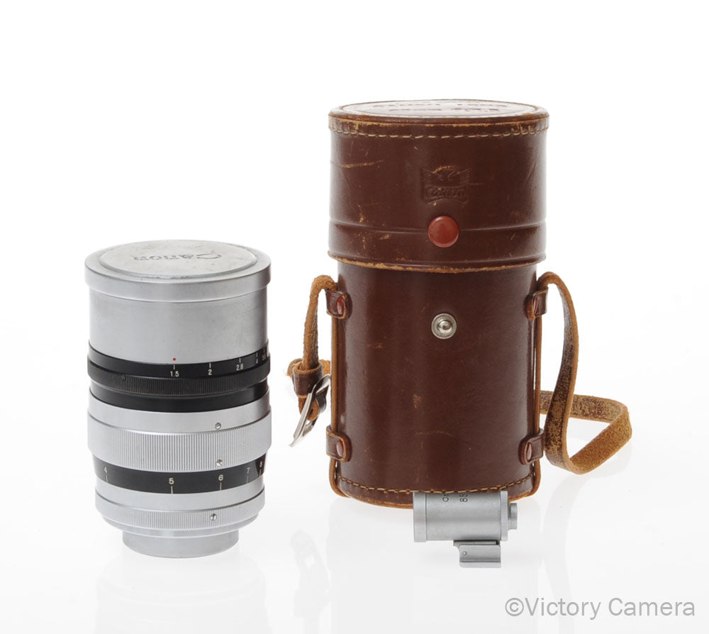Canon Rare 85mm f1.5 LTM L39 Screw Mount Lens -w/ Finder & Case- [EXC] - Victory Camera