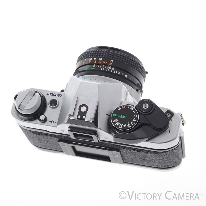 Canon AE-1 Program Chrome 35mm Film SLR Camera 50mm f1.8 Lens  [EXC] - Victory Camera