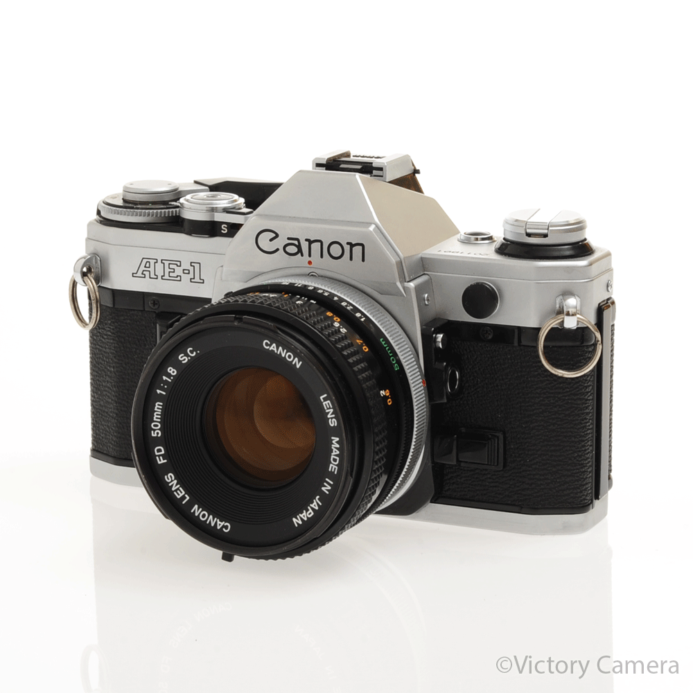 Canon AE-1 35mm Chrome Camera w/ 50mm f1.8 Prime Lens [EXC+] - Victory Camera