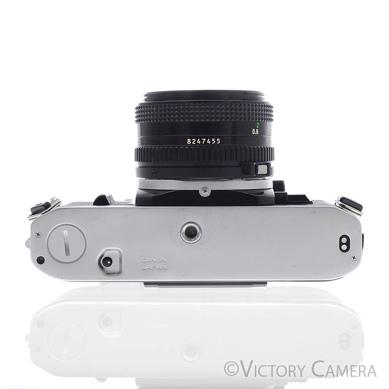 Canon AE-1 35mm Chrome Camera w/ 50mm f1.8 Prime Lens [EXC+] - Victory Camera