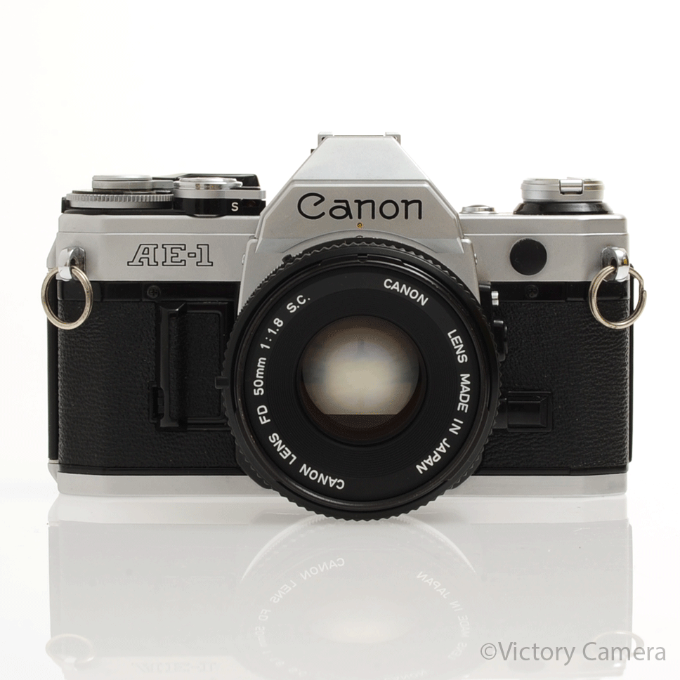 Canon AE-1 35mm Chrome Camera w/ 50mm f1.8 Prime Lens [EXC+] - Victory Camera
