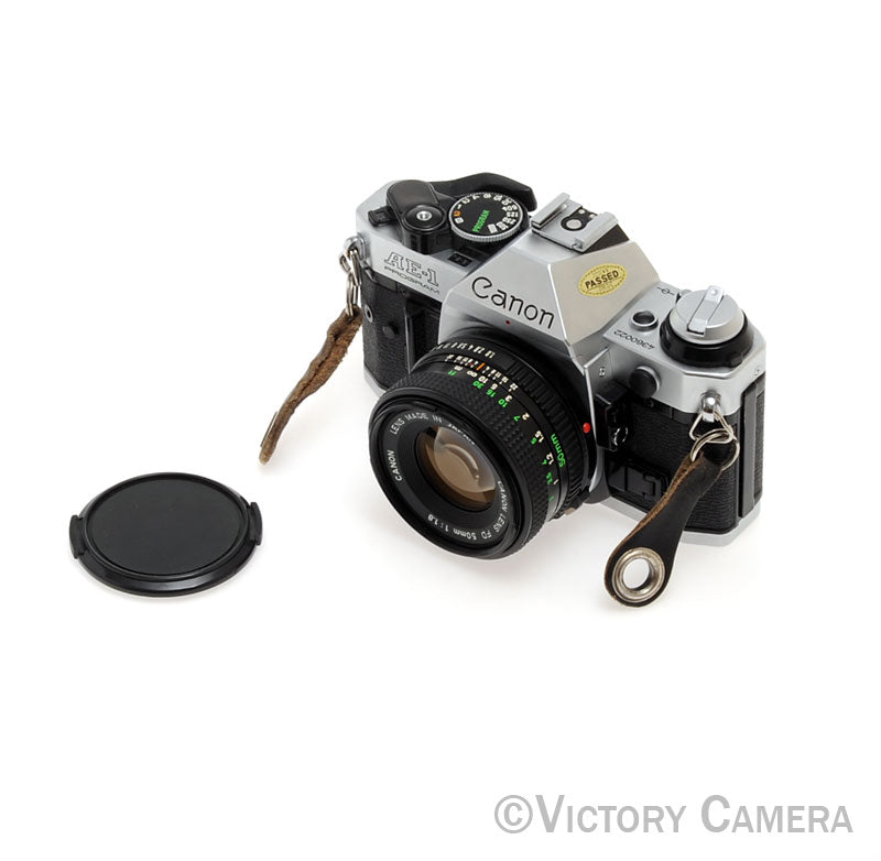 Canon AE-1 Program Chrome 35mm Film SLR Camera 50mm f1.8 Lens [EXC]