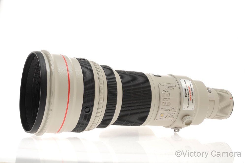 Canon 600mm f4 L IS USM Telephoto Prime Lens w/ Shade + Case [EXC] - Victory Camera