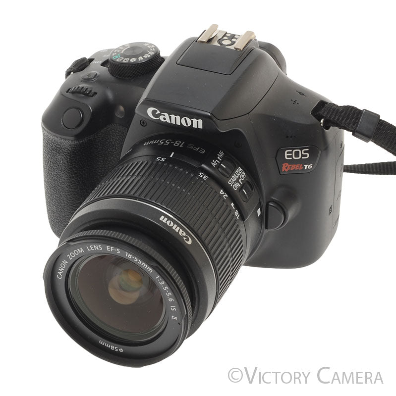 Canon EOS Rebel T6 Digital SLR Camera Body 18mp w/ 18-55mm II Lens [EXC+] - Victory Camera