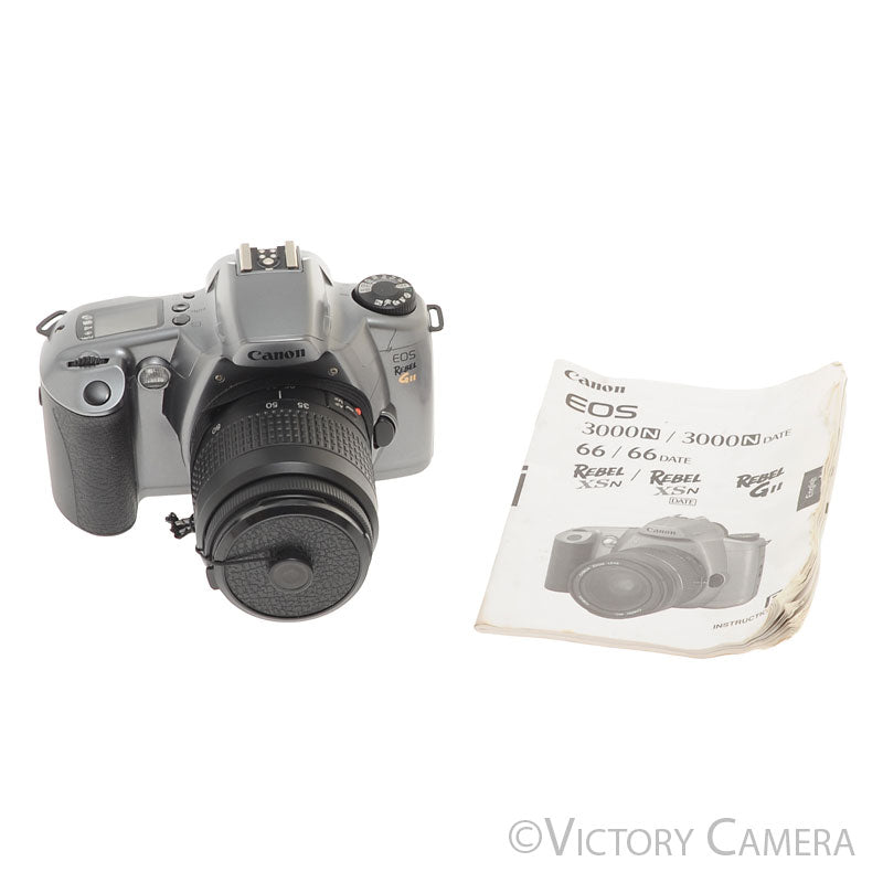 Canon EOS Rebel GII Black 35mm Film SLR Camera w/ 35-80mm Lens [EXC-] - Victory Camera
