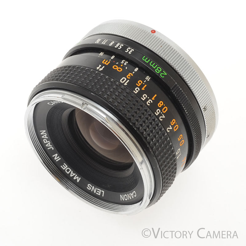 Canon 28mm f3.5 FD Chrome Rim Manual Focus Wide Angle Lens [EXC-] - Victory Camera